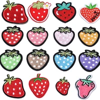 16pcs strawberry series for clothes iron embroidered patches for hat jeans sticker sew on ironing patch applique diy badge