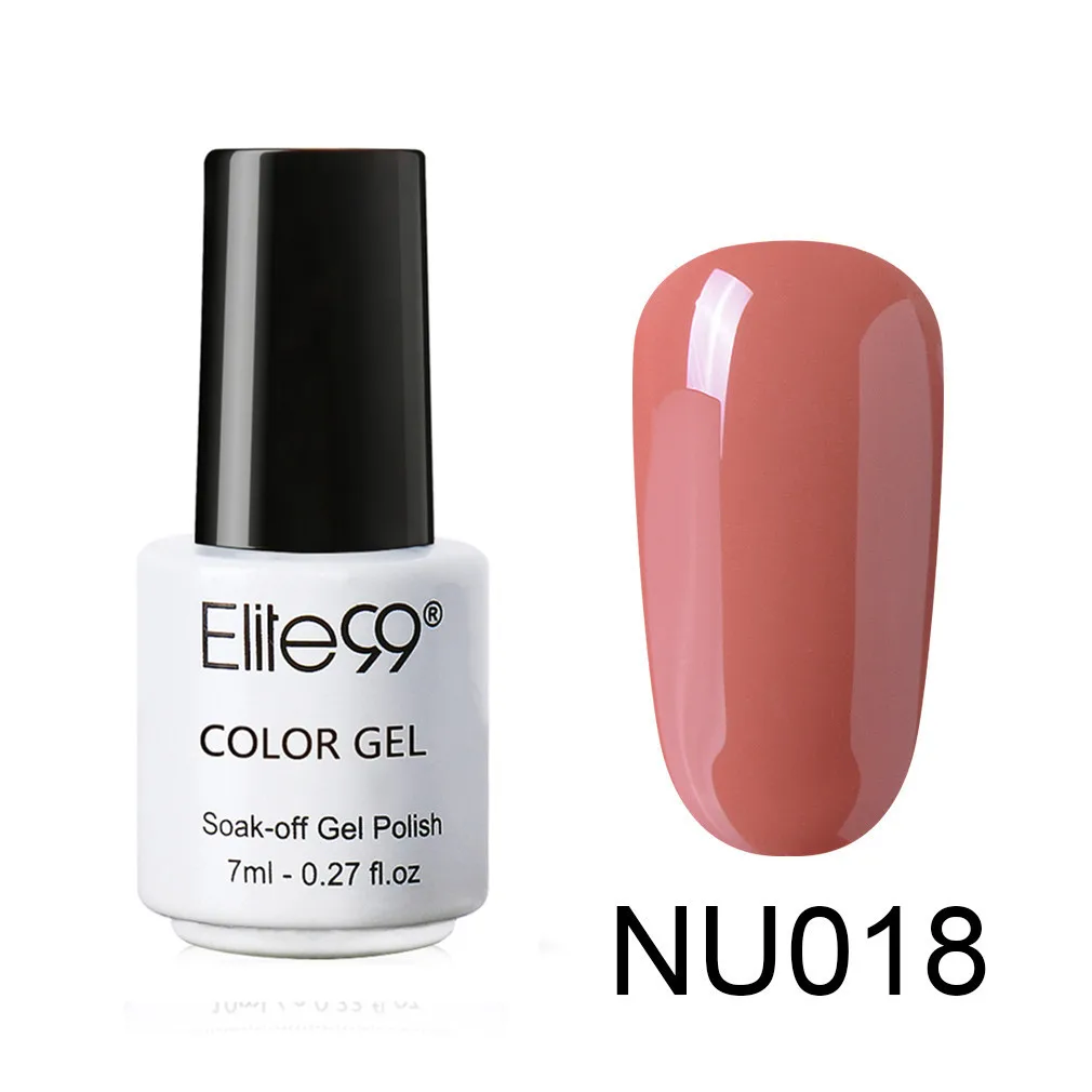 7ml NU018 Elite99 телесный Цветной Гель-лак Полупостоянный Vernis праймер верхнее покрытие УФ светодиодный гель лак удаляющийся замачиванием ногти "сделай сам" Маникюр гель лак - Цвет: 7ml NU018