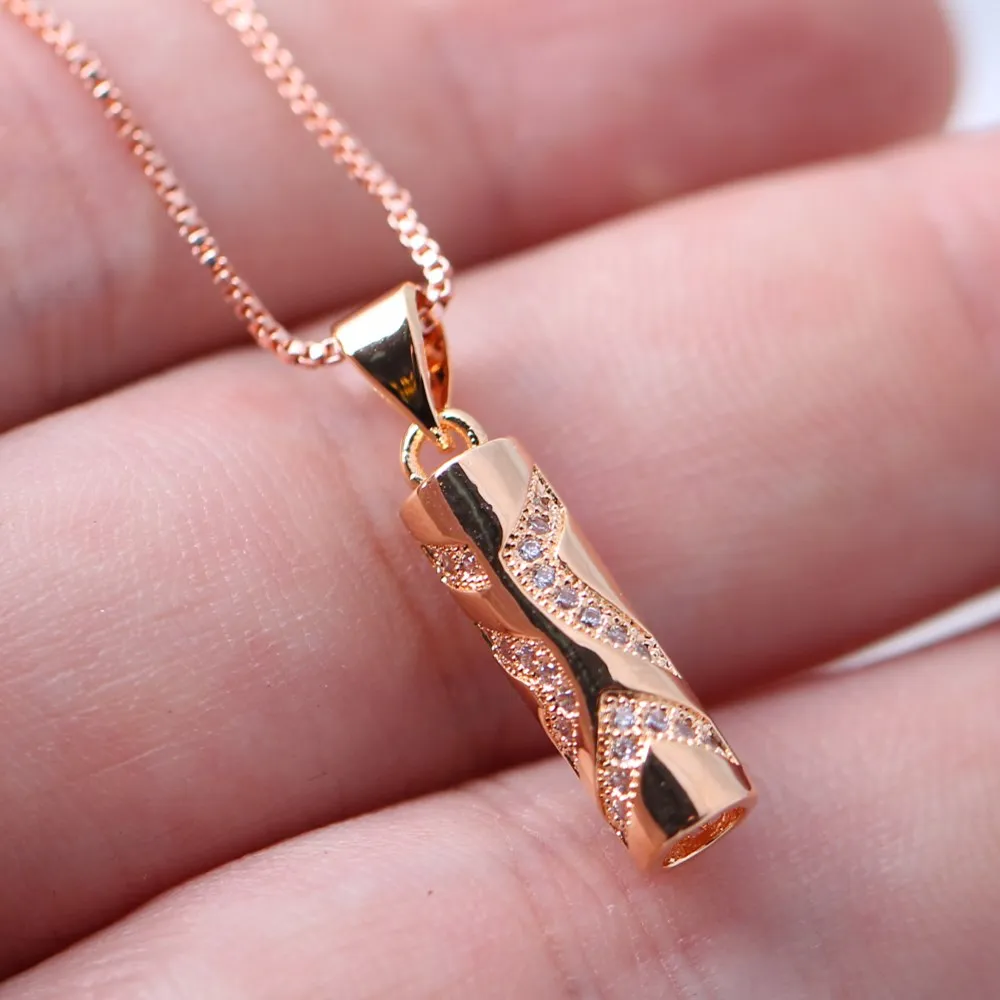 

Модный кулон из розового золота, классический изящный темперамент, женский кулон с циркониевым ожерельем