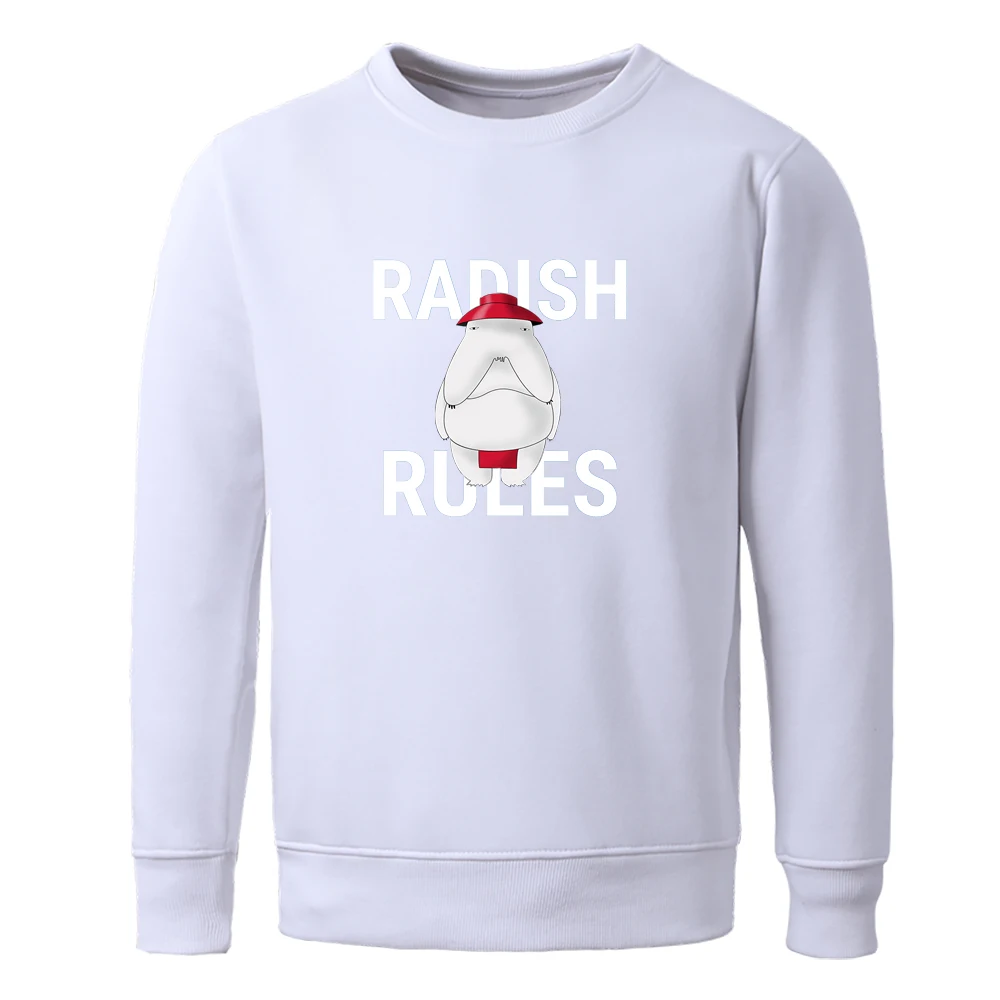 

Radish Rules Cartoon Printed Sweatshirts Man Fashion Brand Punk Hoody Male Comfortable Sportswear Harajuku Men Sweatshirt