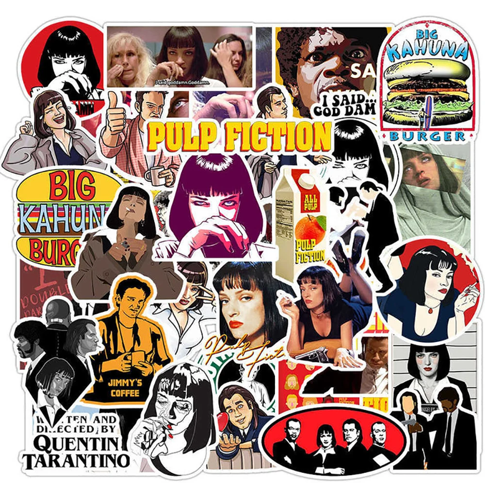 

10/30/50PCS Pulp Fiction Classic Movie Stickers Skateboard Fridge Guitar Laptop Travel Luggage Kid Toys Cool Decal Sticker