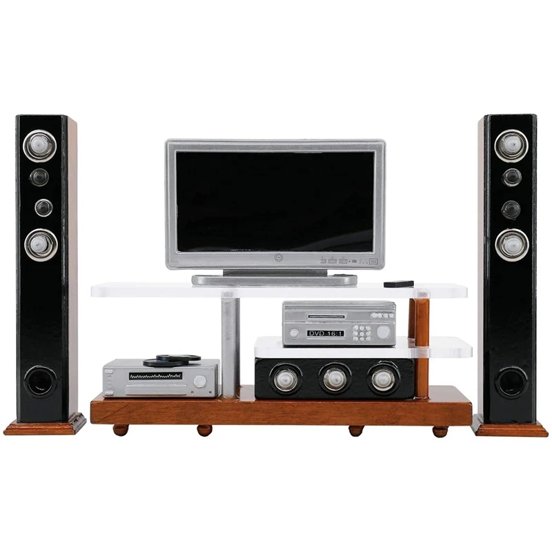 

1/12 Dollhouse Mini Furniture Model Toys Modern Simulation TV Audio Set Mini Doll House Furniture Furniture Decor