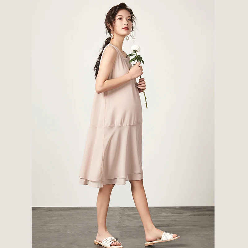 Летние платья без рукавов для беременных свободное платье большого размера