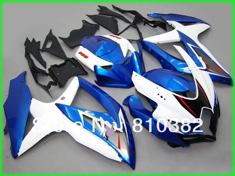 Набор обтекателей для литья под давлением GSXR600 750 08 09 GSXR750 GSX R600 K8 2008 2009 синий белый