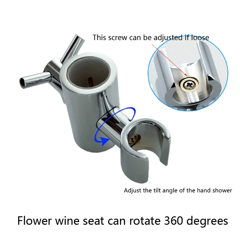 

StainlessSteel Replacement Hand Held Shower Bracket For Slider Height & Angle Adjustable Sprayer Holder On Slide Bar