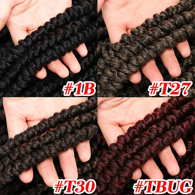 Senegalese Twist Hair Extensions Ombre Synthetic Braiding For Woman Crochet Braid Fluffy 60g/pack |