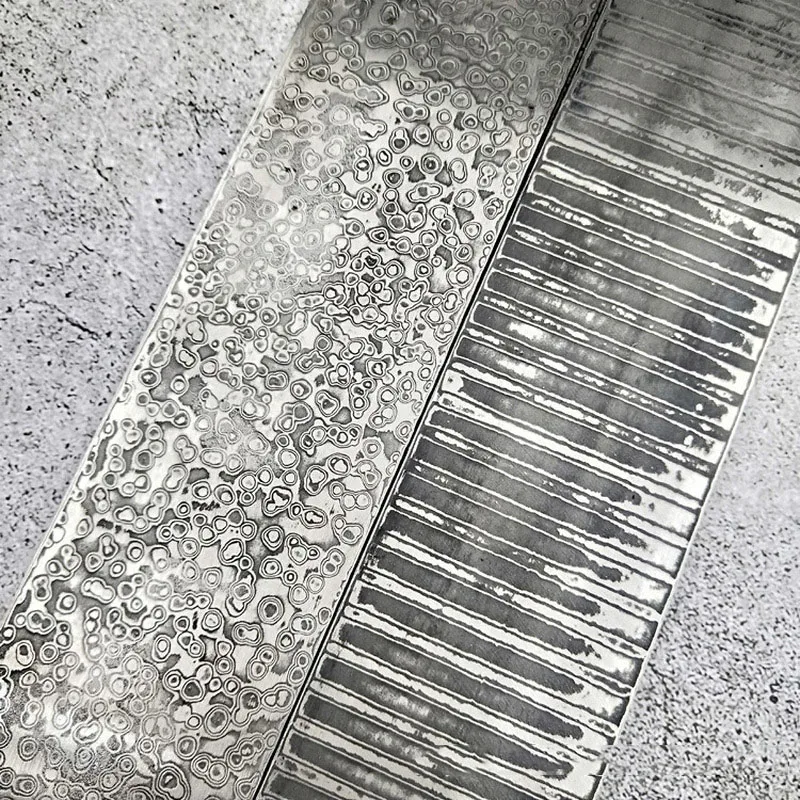 VG10 Damascus Steel Forged Raw Material Knife Blank Pattern Strip DIY Thousand Layer 35x5x0.4CM | Инструменты