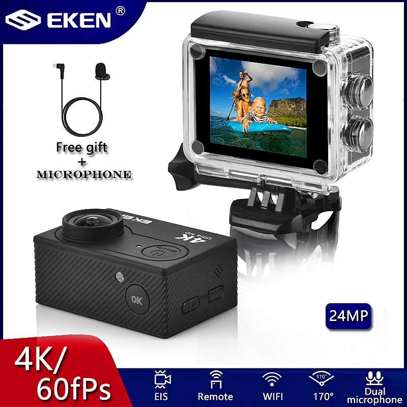Оригинальная Экшн камера EKEN H9R Ultra HD 4K/60fps EIS WiFi 2 0 дюйма 170D Подводная
