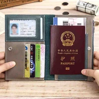 womens anti theft passport bag multi function zipper drivers license leather bag ultra thin overseas travel leather wallet