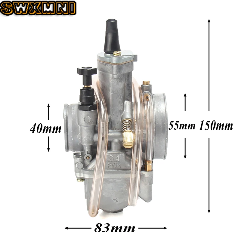 PWK 34 мм мотоцикла карбюратор с Мощность Jet подходит 2 тактный двигатель скутера ATV