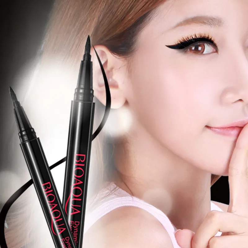 

1PC Black Brown Eyeliner Pen Small Gold Pen Fast-drying Waterproof Anti-sweat Lasting Eye Liner Liquid Eye Pencil Makeup Tools