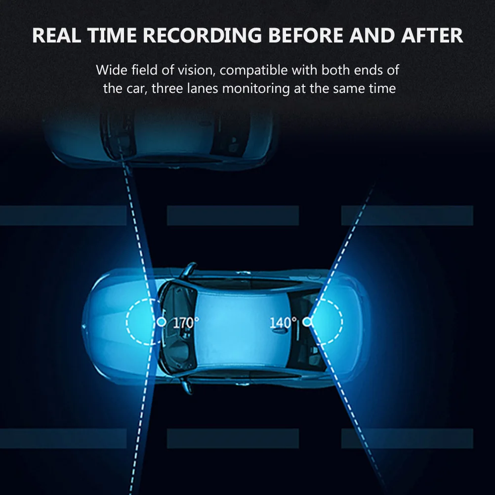 

1 Pc Durable High Definition Dual Lens Night Vision Dash Cam (Dark Grey)