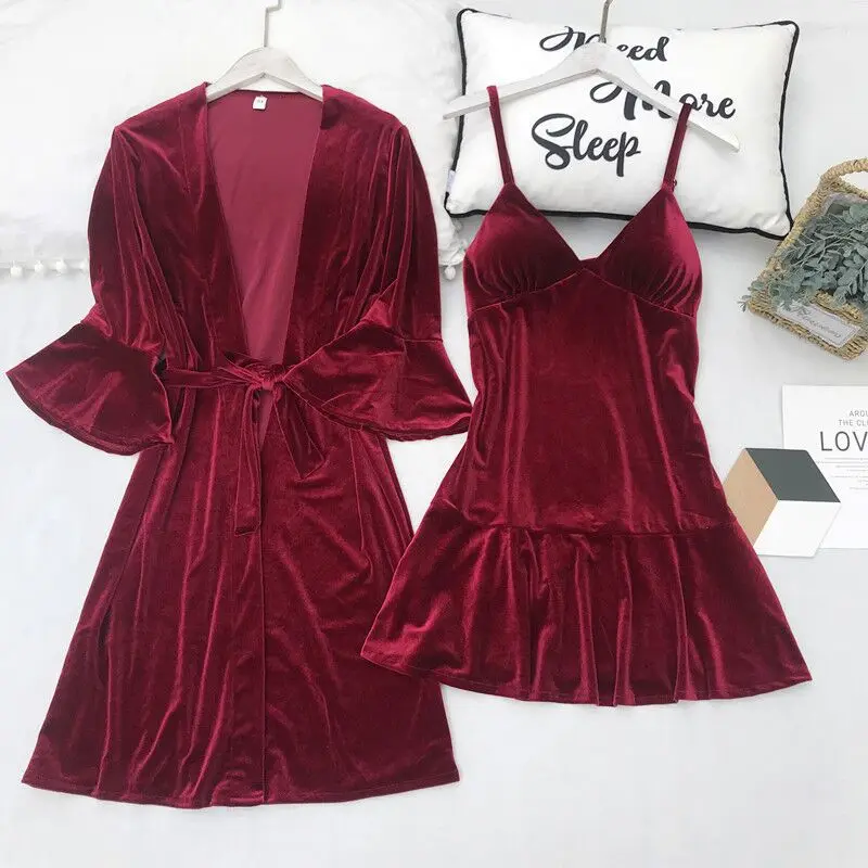 Комплект женский из 2 предметов Ночнушка с нагрудной подушечкой кимоно одежда