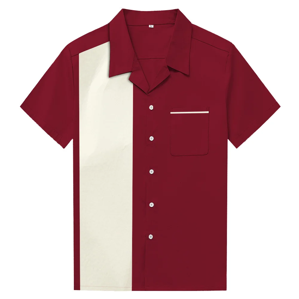 

New Punk Style Brown Men's Short Sleeve Shirt