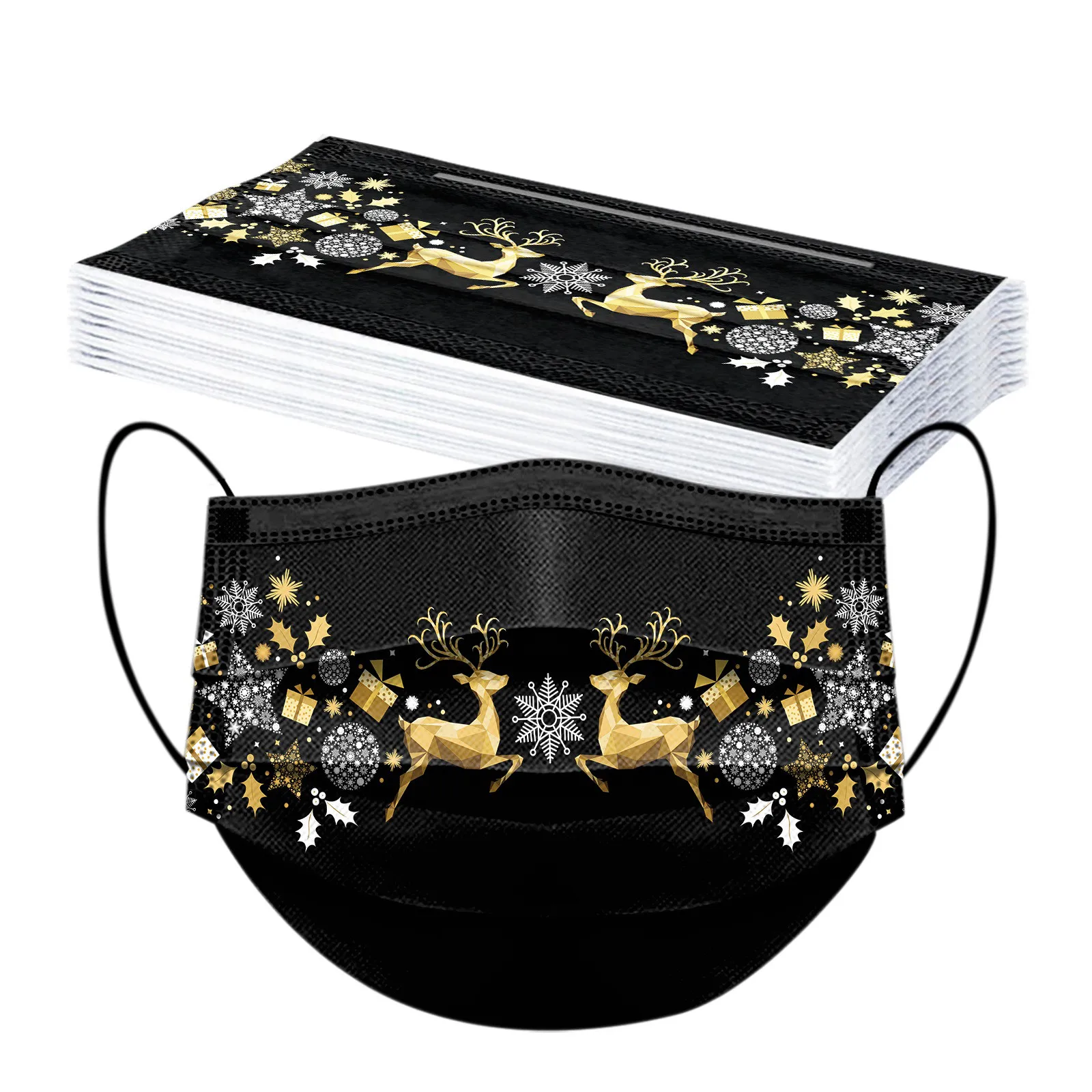Смешанные 50 шт. рождественские маски для взрослых одноразовая маска женщин
