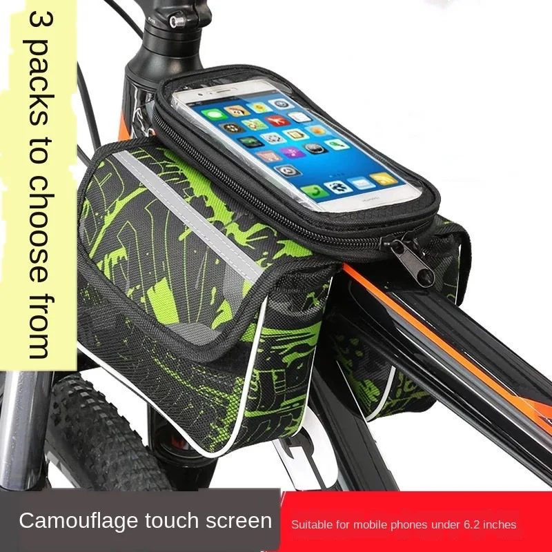 

Bicycle Bag Holder Bicycle Frame Bag Tpu Touch Screen Phone Holder for MTB Saddle Bag Reflective Cycling Basket Night