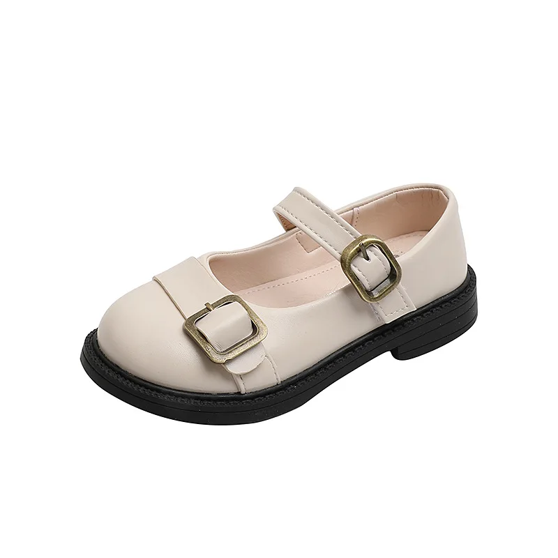 

Girl Solid Color Leather Shoes 2021 Spring Autumn Children New Fashion Casual Shoes Boys British Style Velcro Shoes 3 4 5 6 7 8y
