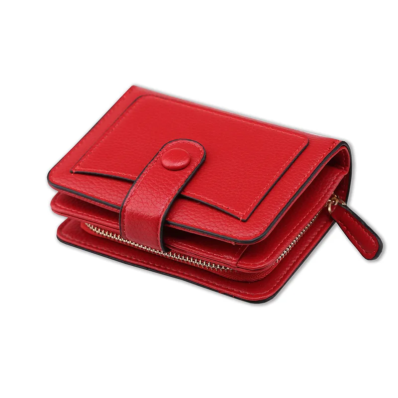 

Wallets for Women Women's Two-fold Short Lychee Pattern Women's Change Multifunctional Buckle Wallet Wallet Small Wallet Women