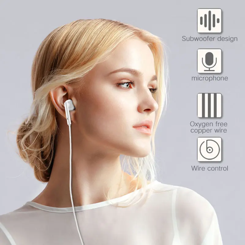 Оригинальные металлические наушники Huawei AM116 с микрофоном и регулировкой