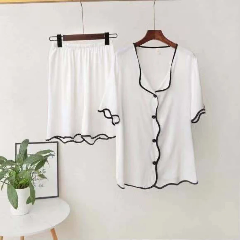 New Summer Ice Silk Pajamas Women's Comfortable Casual Thin Home Service Suit