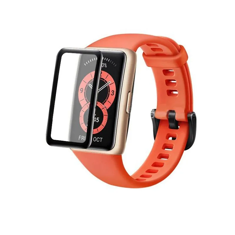 

Защитная пленка для часов с черными краями, защитная пленка для Huawei Band 6, спортивные аксессуары для часов с защитой от отпечатков пальцев