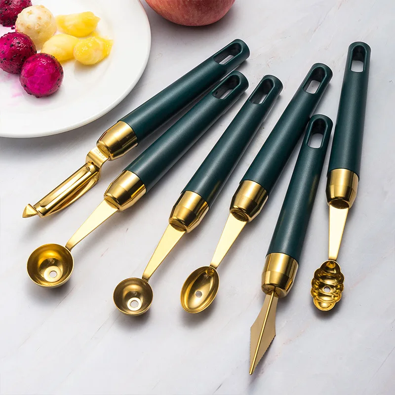 

Fruit Carving Knife Watermelon Baller Ice Cream Dig Ball Scoop Spoon Baller Diy Assorted Cold Dishes Tool Kitchen Accessorie