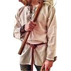 Костюм Рыцаря средневекового цвета для мужчин, длинная рубашка викингов, пиратов для взрослых, модная одежда для карнавала