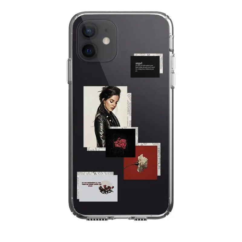 

Sexy Singer Model Lana Del Rey Phone Case For Iphone 5 6 7 8 11 12 Plus XR X XS SE2020 11/12PRO Max Transparent Cases