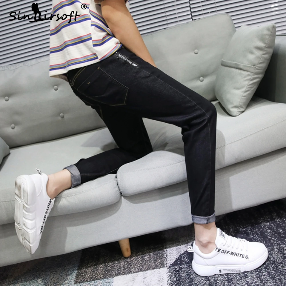 Джинсовые мужские узкие брюки-карандаш зауженные повседневные джинсы от Harlan