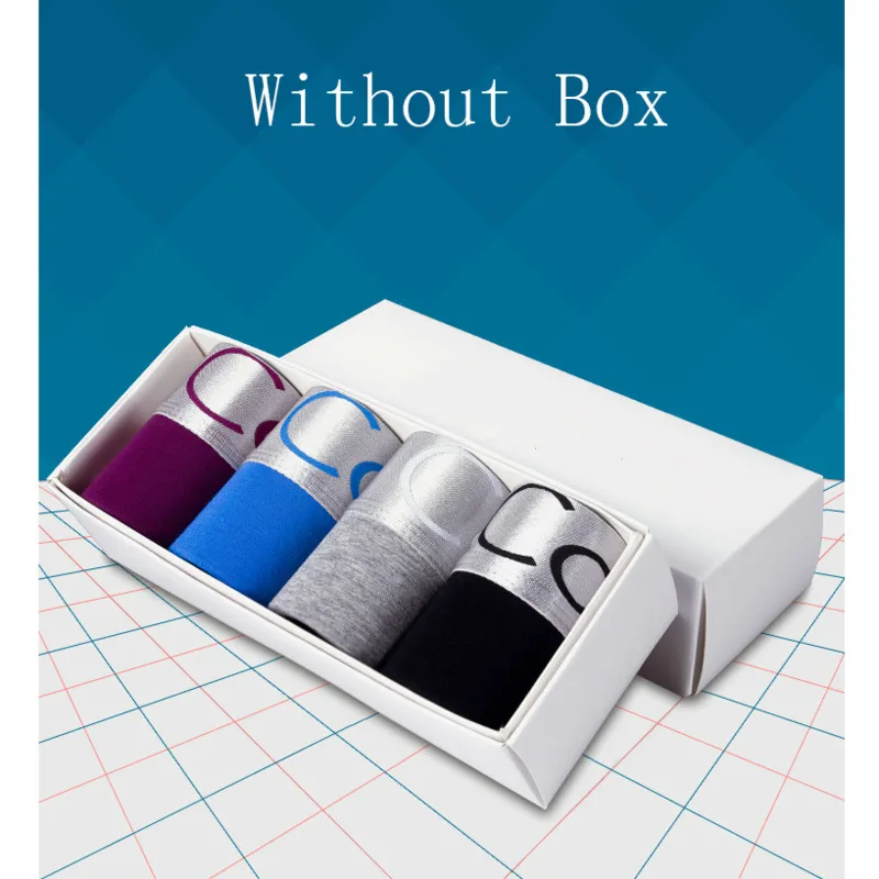 Трусы боксеры мужские 4 шт./лот хлопковые шорты дышащие нижнее белье|Мужские