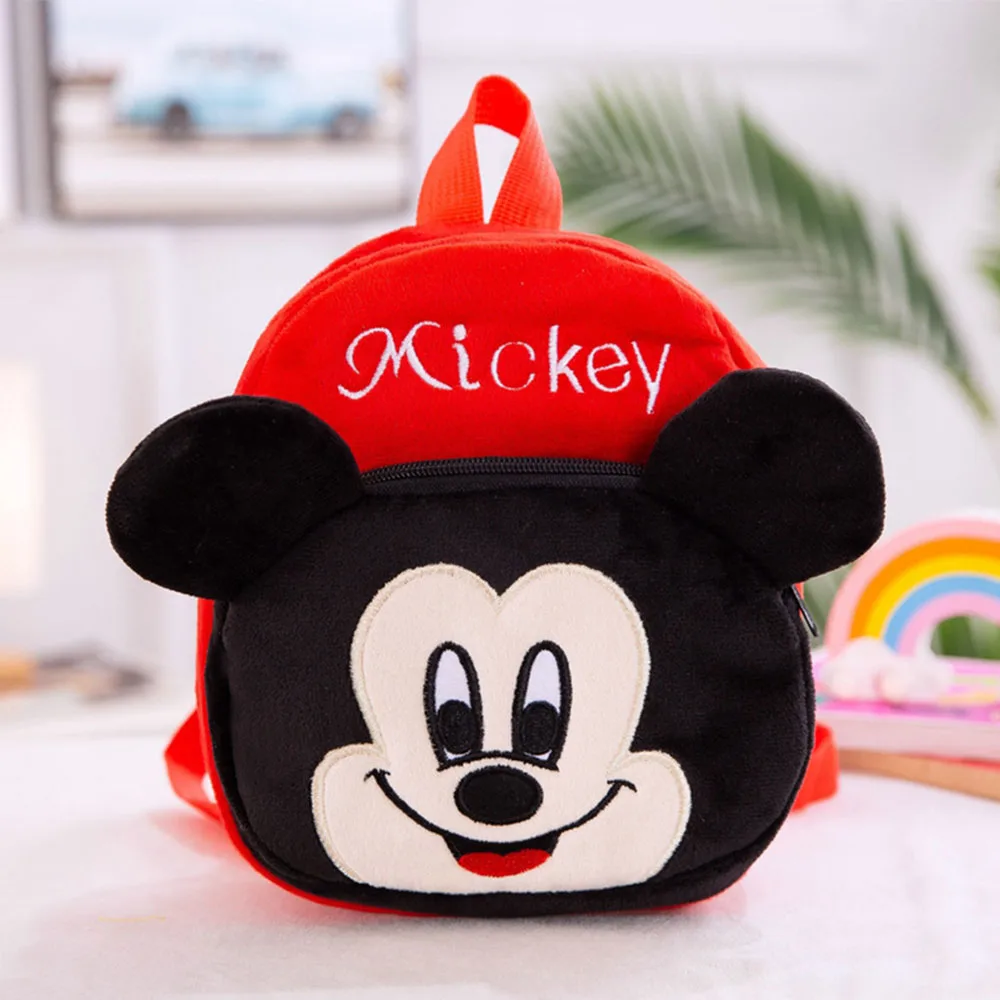 Рюкзак плюшевый детский с героями Диснея школьный ранец рисунком Микки Мауса