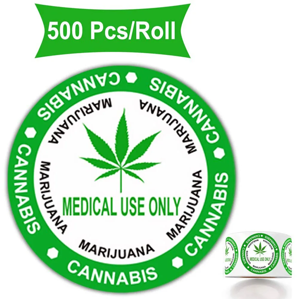 

500 Rustic Style Warning Labels - Medical USE ONLY - 1.5 Inch Round Circles Adhesive Warning Stickers (Green)