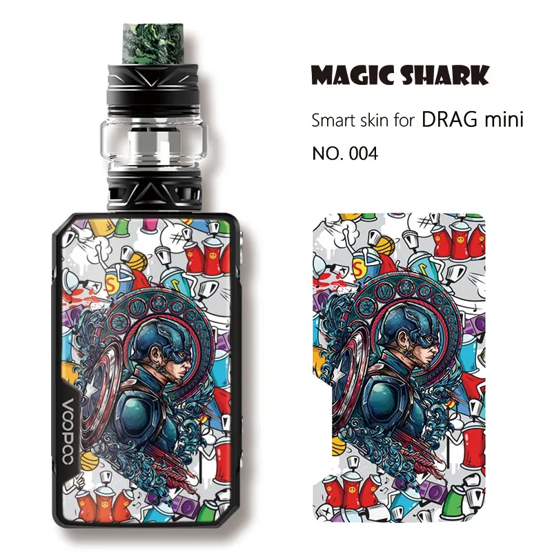 Magic Shark Iron Man Dream Captain American Deer Pokemon Monkey Cover Case Sticker Film Skin for Voopoo Drag Mini 001-020 | Мобильные