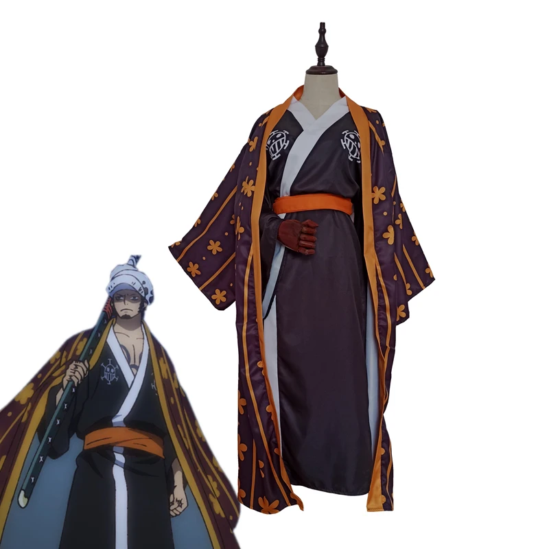 

Cos Trafalgar D Water Law Cosplay Hot Anime ONE PIECE Carnival Party Costume Japanese Kimono Women and Men Custom Made Set