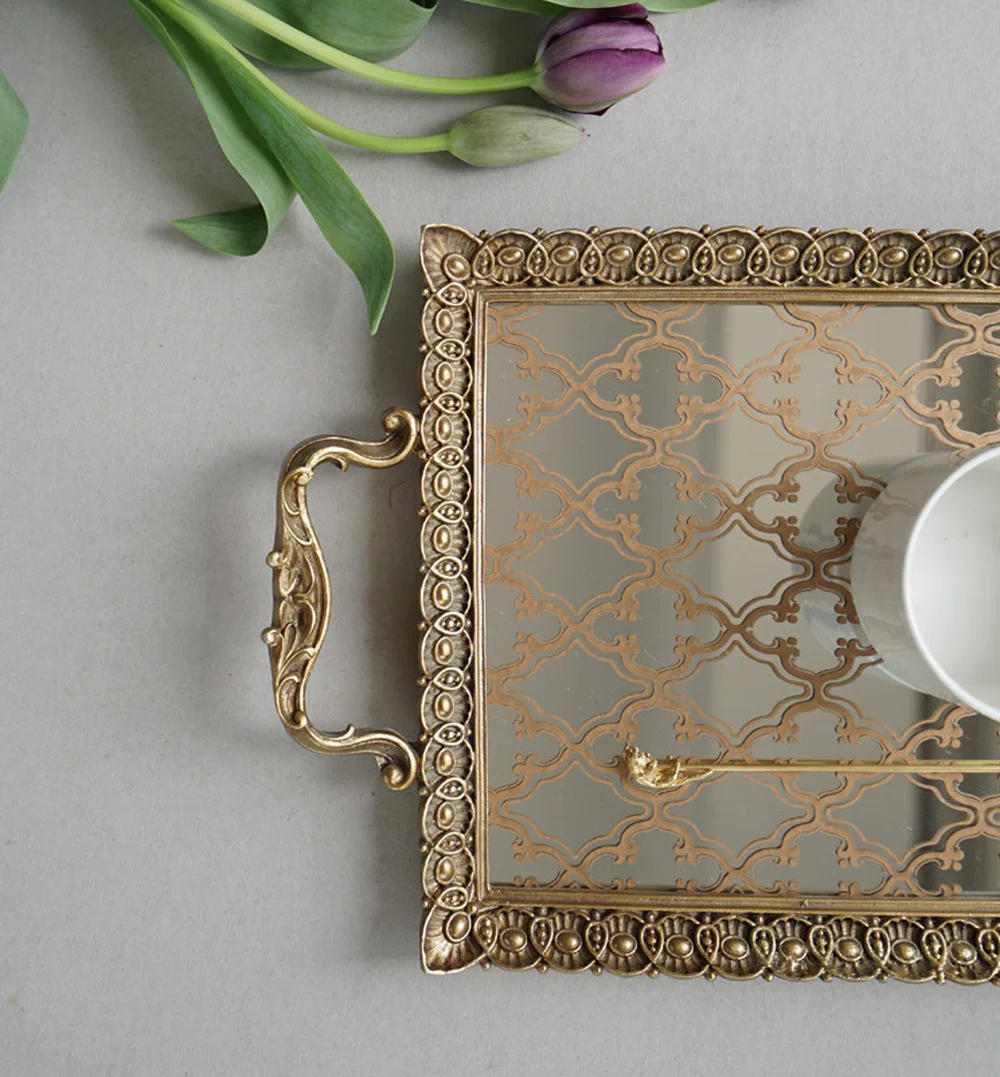 38*21 5 см в европейском стиле ретро украшения духи для хранения косметики поднос из