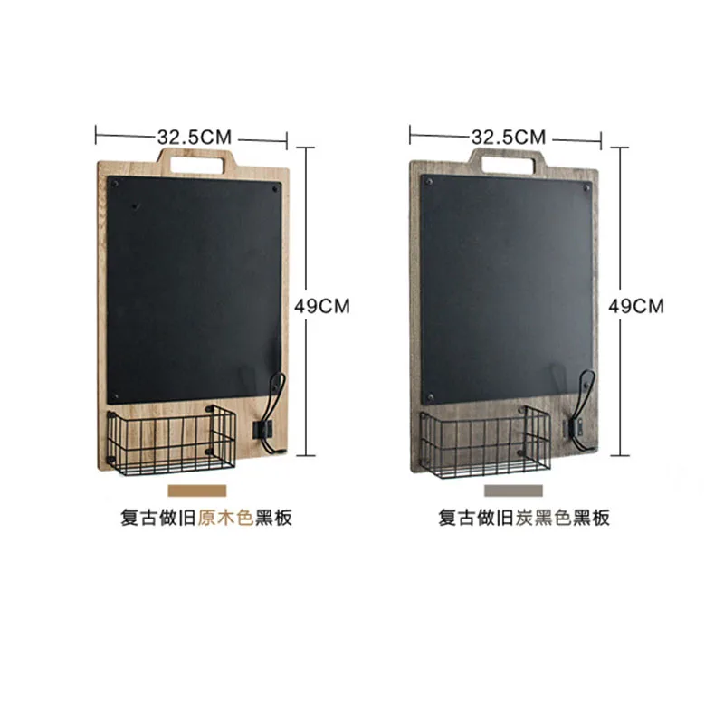 

Retro Shelf Blackboard Decoration Hot Sale Creative Blackboard Message Board Home Office Wall Hanging Decorative Flower Basket