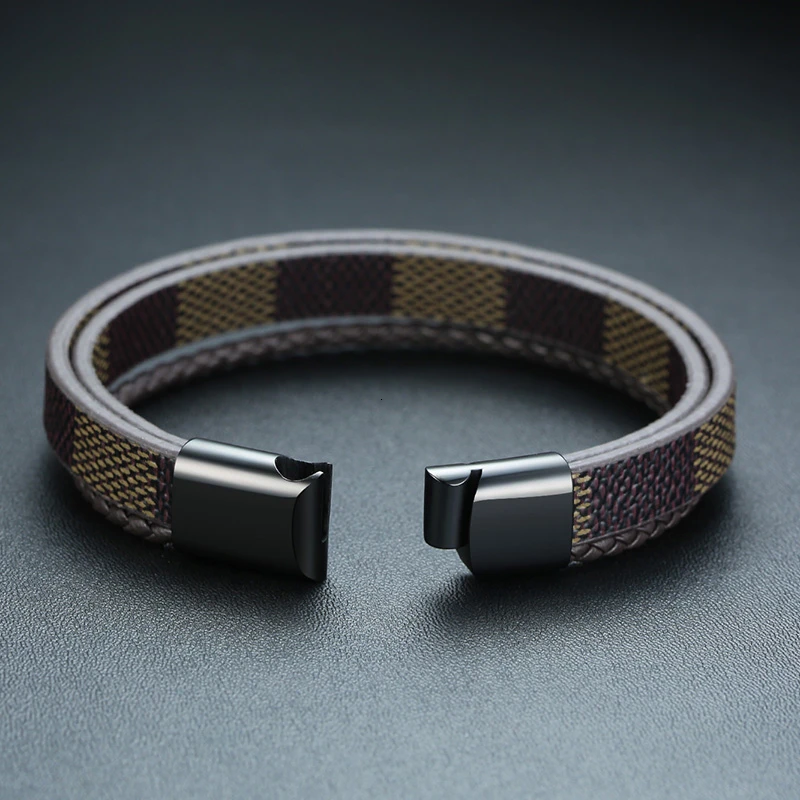 Vnox стильные Многослойные браслеты из натуральной кожи для мужчин повседневные