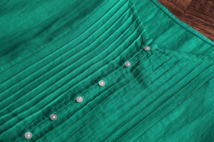 Женская плиссированная рубашка с коротким рукавом однотонная Свободная