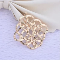 new creative real gold color plated chinese knot charms for diy necklace bracelet pendant earrings jewelry making accessories