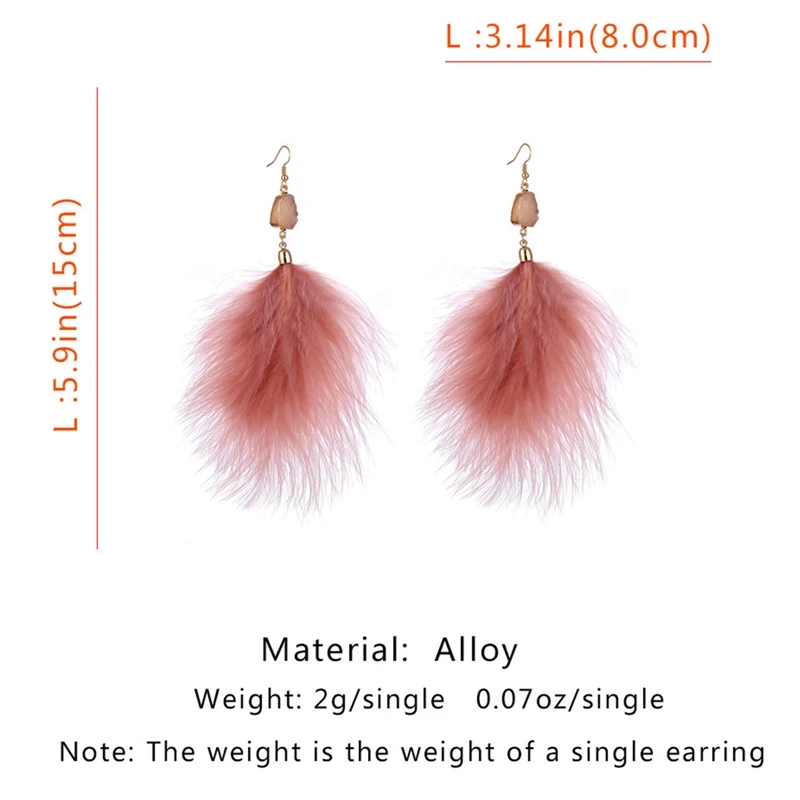 Женские серьги с перьями большие висячие модные летние эффектные украшения |