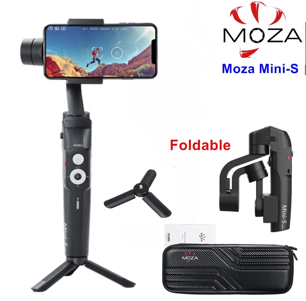MOZA MINI S 3-Axis Складной Карманный ручной шарнирный стабилизатор для камеры GoPro MINI S для iPhone X смартфона GoPro VS MINI MI VIMBLE 2