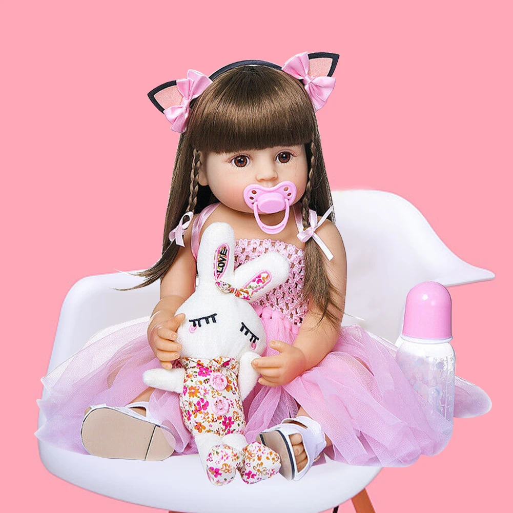 

55cm Waterproof Non Toxic Full Body With Clothes Kids Toy Reborn Baby Doll Toddler Girl Playmate Realistic DIY Lifelike Adorable