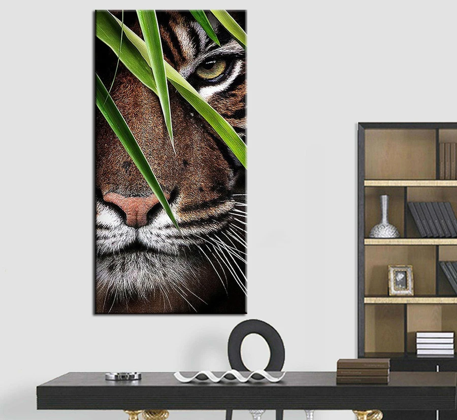 Фуюн 5D алмазов картина тигр Полный Круглый Бриллиантовая мозаичная фигурка