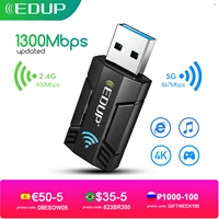 edup 1300mbps mini wifi adapter usb wireless network card dual band 2 4g 5g 802 11ac high headsink lan adapter for pc computer