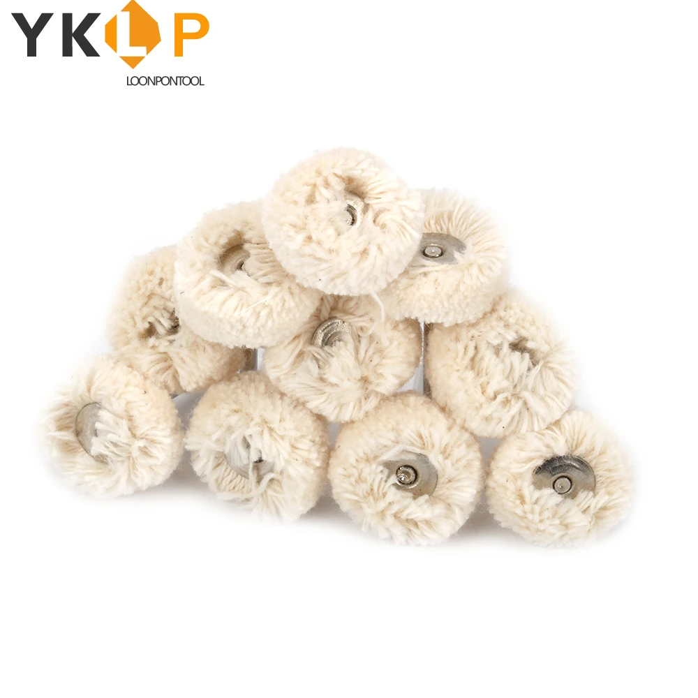 

10Pcs 25mm Cotton Wire Buffing Brush Polishing Wheel Set Rotary Tool 1/8" Shank