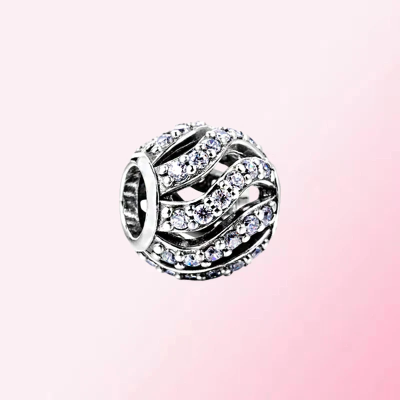 

1:1 Make High Quality Original 925 Sterling Silver Delicate Wave Hollow Classic DIY Beads