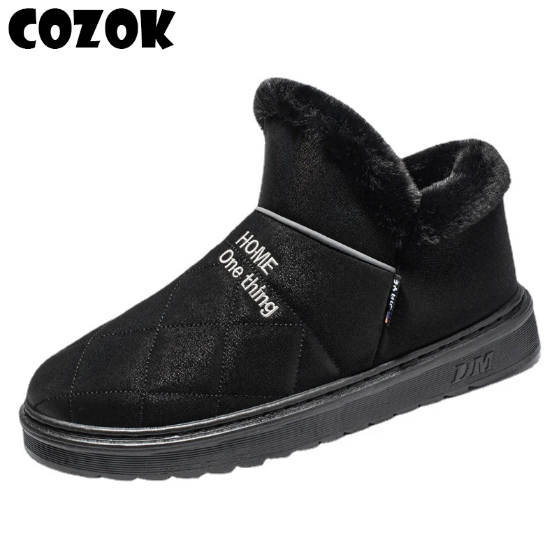 

Мужские ботинки COZOK, новинка, мужские зимние ботинки, повседневные мужские зимние ботинки, уличные кроссовки, пушистая Теплая мужская обувь,...