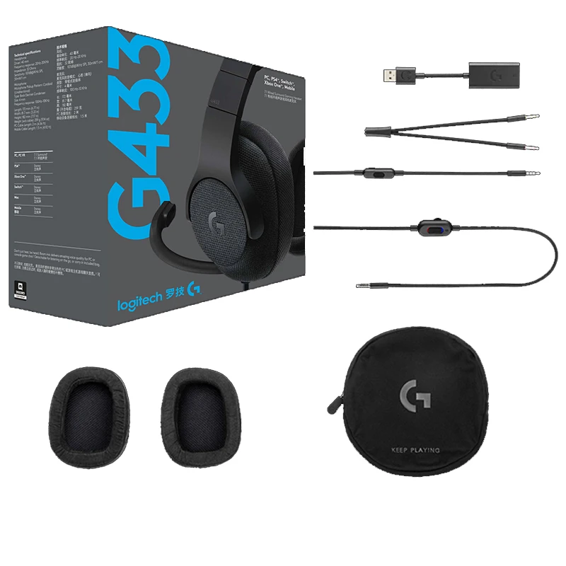 

Logitech G433 7.1 SURROUND GAMING HEADSET 3D Professional Gaming Headsets Wired Headphones with MIC for All Gamer PC PS4 PS4 PRO