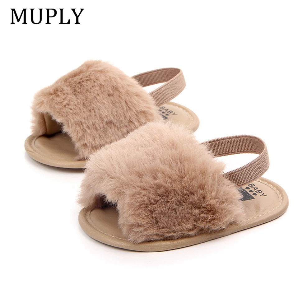 Fashion Faux Fur Baby Shoes Spring Winter Cute Infant Toddler Baby Boys Girls Shoes Soft Sole Indoor Shoes For 0-18M