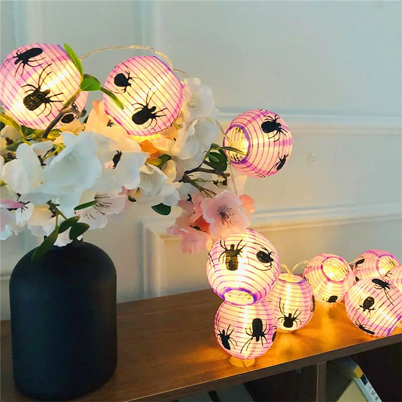 10 светодиодный бусины паутина с паучком огни Хэллоуин украшения фонари уличный